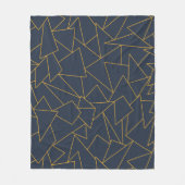 geometrisch für Navy und Gold Fleecedecke (Vorderseite)