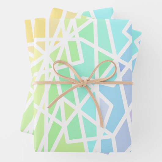 Geometrisch für Regenbogen Geschenkpapier Set (Beispiel)