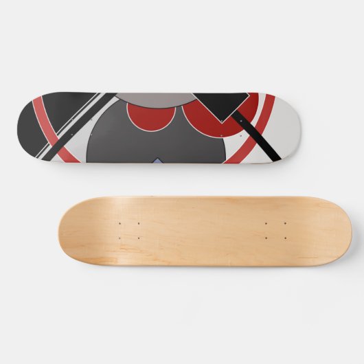 geometrisch für Schwarz und Rot Skateboard (Horizontal)