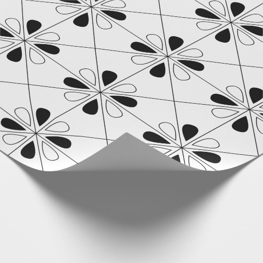 Geometrisch für Schwarz und Weiß Geschenkpapier (Ecke)