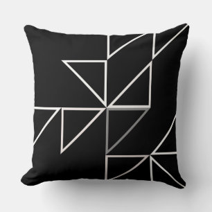 Geometrisch für Schwarz und Weiß Kissen