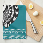 Geometrisch für Schwarz und Weiß Küchentuch (Viertel Falte)