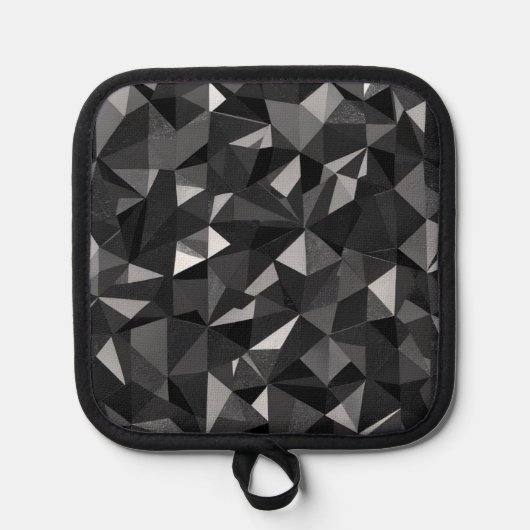 Geometrisch für Schwarz und Weiß Topflappen (Vorderseite)