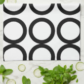 Geometrisch für Schwarzweiß Geschirrtuch (Gefaltet)