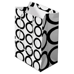 Geometrisch für Schwarzweiß Mittlere Geschenktüte