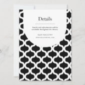 Geometrisch für Schwarzweiß und Weißes Ogee Einladung (Rückseite)