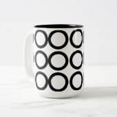 Geometrisch für Schwarzweiß Zweifarbige Tasse (Vorderseite Links)