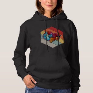 geometrisch gebeutelte Vintage Retrofanganlage Hoodie