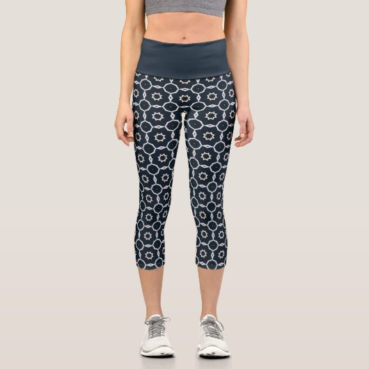 Geometrisch gedruckt capri leggings (Vorderseite)