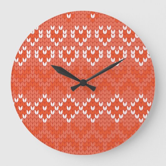 geometrisch gegossene, nahtlose Muster Große Wanduhr (Vorderseite)