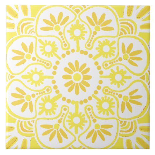 geometrisch gelb und weiß fliese (Vorderseite)