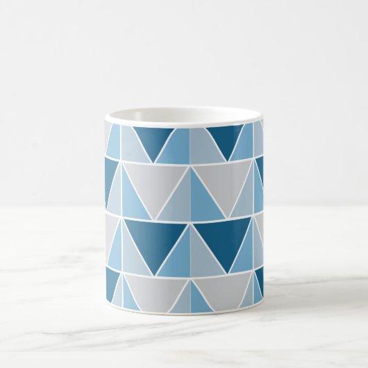 Geometrisch Geometrisch, blau, grau Kaffeetasse (Mittel)