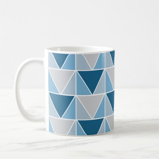 Geometrisch Geometrisch, blau, grau Kaffeetasse (Links)