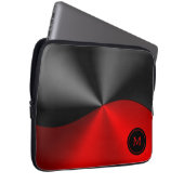 geometrisch geometrisch geformtes Schwarz-Rot-Imit Laptopschutzhülle (Vorne Rechts)