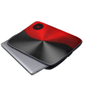 geometrisch geometrisch geformtes Schwarz-Rot-Imit Laptopschutzhülle (Vorne Knopf)