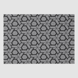 geometrisch gepunktete Schwarzweißmuster Seidenpapier