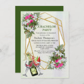 Geometrisch - Glitzer-Rahmen-Bachelor-Karte (Vorne/Hinten)