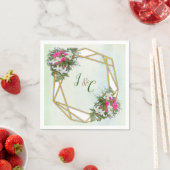 Geometrisch - Glitzer-Rahmen und Blume-Bouquets Serviette (Beispiel)