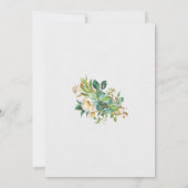 Geometrisch Gold | White Floral Foliage Wedding Einladung (Rückseite)