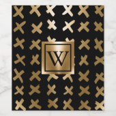 Geometrisch Golden Abstrakt Weinetikett (Einzelnes Label)