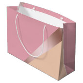 geometrisch goldfarbene Rose, elegant, rosa und or Große Geschenktüte (Rückseite Schrägansicht)