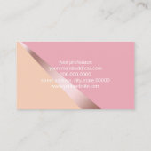 geometrisch goldfarbene Rose, elegant, rosa und or Visitenkarte (Rückseite)