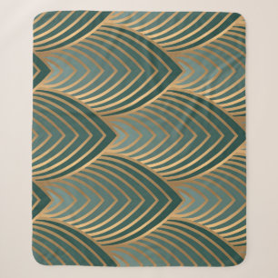 Geometrisch goldgrün: Vintag nahtlos. Sherpadecke