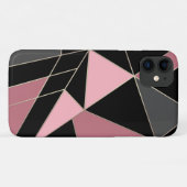 Geometrisch, grau, rosa Case-Mate iPhone hülle (Rückseite (Horizontal))