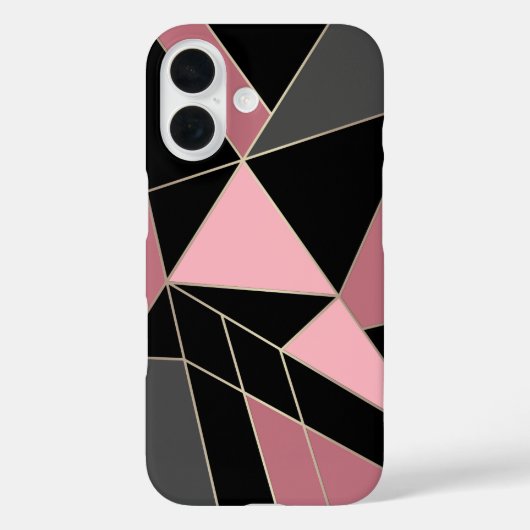 Geometrisch, grau, rosa Case-Mate iPhone hülle (Rückseite)