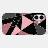 Geometrisch, grau, rosa Case-Mate iPhone hülle (Rückseite (Horizontal))