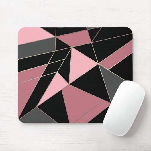 Geometrisch, grau, rosa mousepad (Mit Mouse)