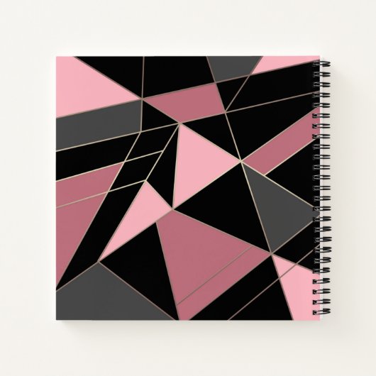 Geometrisch, grau, rosa notizblock (Rückseite)