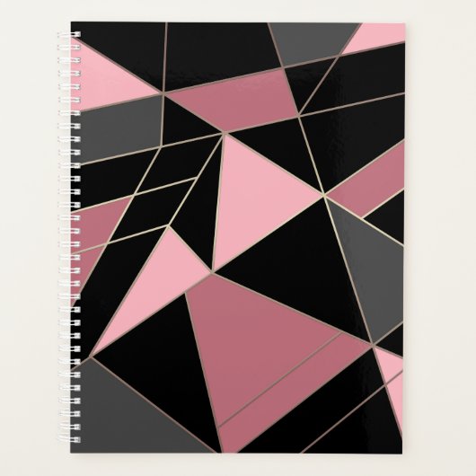 Geometrisch, grau, rosa planer (Vorderseite)
