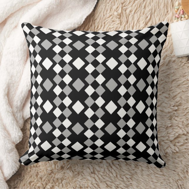 geometrisch grau und schwarz kissen (Decke)