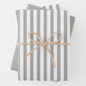 Geometrisch, grau, weiß, einfache Streifen Geschenkpapier Set (Beispiel)