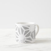 geometrisch-grau-weiße Muster Espressotasse (Vorderseite Rechts)