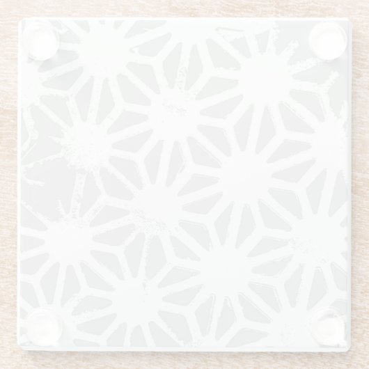 geometrisch-grau-weiße Muster Glasuntersetzer (Rückseite)