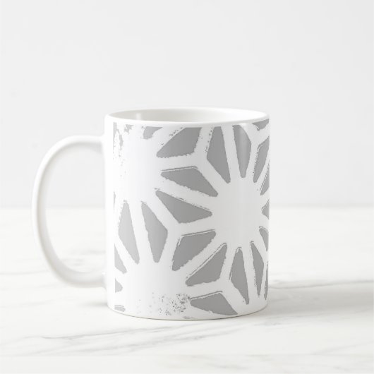 geometrisch-grau-weiße Muster Kaffeetasse (Links)