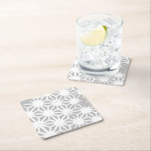 geometrisch-grau-weiße Muster Rechteckiger Pappuntersetzer (Vor Ort)