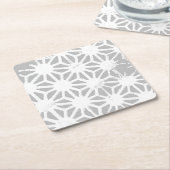 geometrisch-grau-weiße Muster Rechteckiger Pappuntersetzer (angewinkelt)