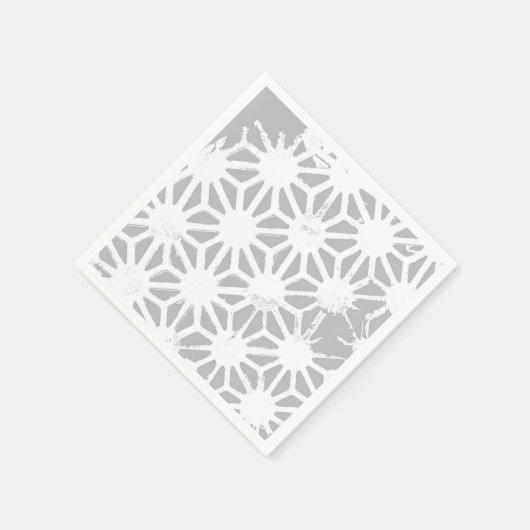 geometrisch-grau-weiße Muster Serviette (Ecke)