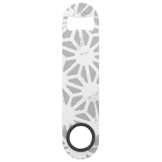 geometrisch-grau-weiße Muster Speed Flaschenöffner (Vorderseite)