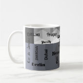 geometrisch graue Megastadt Kaffeetasse (Links)