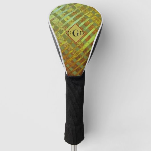 Geometrisch, grün, asymmetrisch gestrichen golf headcover (Vorderseite)