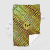 Geometrisch, grün, asymmetrisch gestrichen golfhandtuch (Insitu)