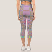 Geometrisch grün Lila rosa Capri Leggings (Rückseite)