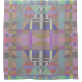 Geometrisch grün Lila rosa Duschvorhang (Vorderseite)