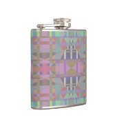 Geometrisch grün Lila rosa Flachmann (Rechts)