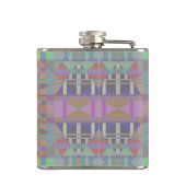 Geometrisch grün Lila rosa Flachmann (Rückseite)