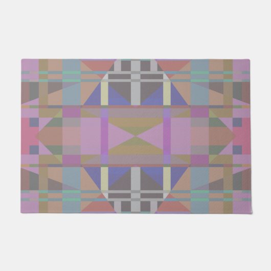 Geometrisch grün Lila rosa Fußmatte (Vorderseite)